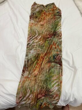 OUTCAST GREEN JUNGLE PRINT MAXI SKIRT